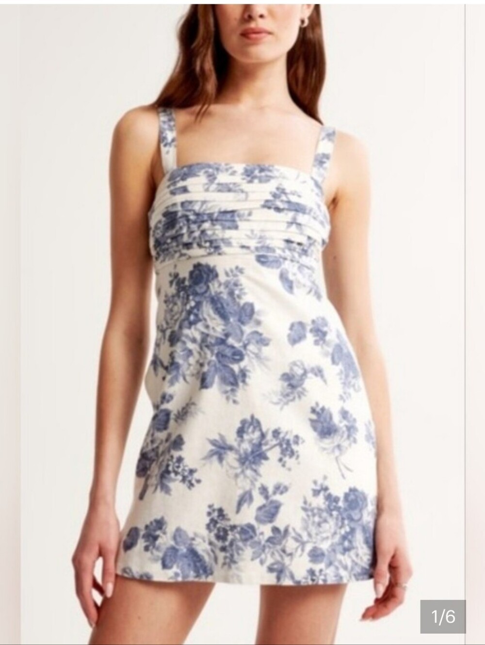 Abercrombie & Fitch Mini Dress Skorts Lining Linen Cotton Floral Medium Petite - Picture 2 of 14